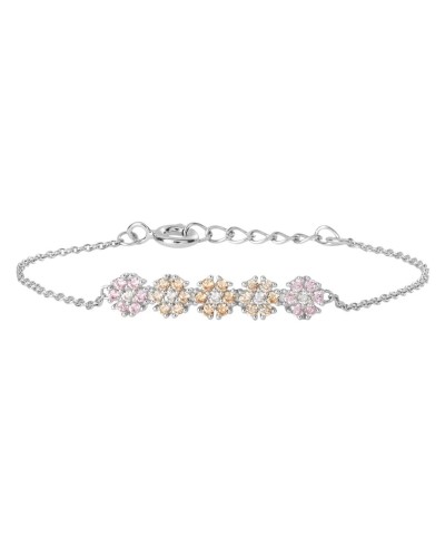 Stroili Bracelet Femme Chaîne Plaqué Or Rose Cristaux - Élégant
